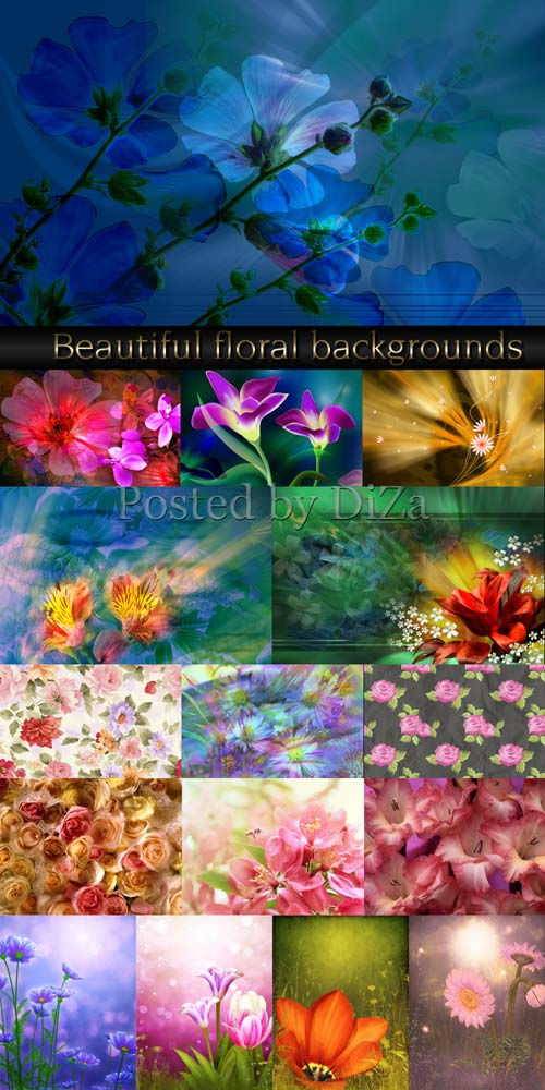 Коллекция цветочных фонов (164 штуки)