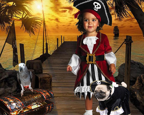    Шаблон  детский  ''Хозяюшка пиратского золота ''