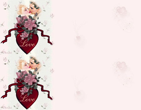 Бесшовные фоны с бордюрами "День Святого Валентина"