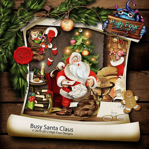 Скрап-набор  Busy Santa Claus