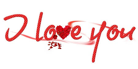 Надписи "I love you"  в PSD и PNG