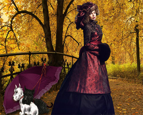 Шаблон  женский ''Осень в парке''