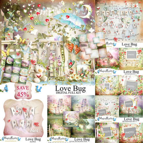 Скрап-набор Scrap-kit Love bug