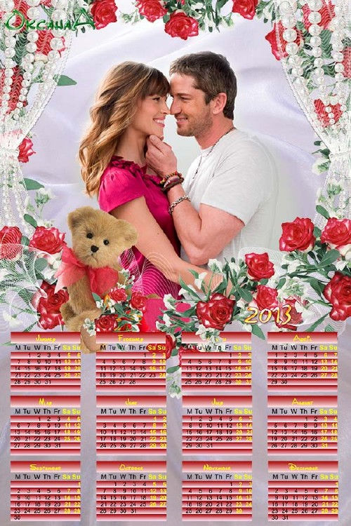 Календарь с розами на 2013 год – Be Mine 