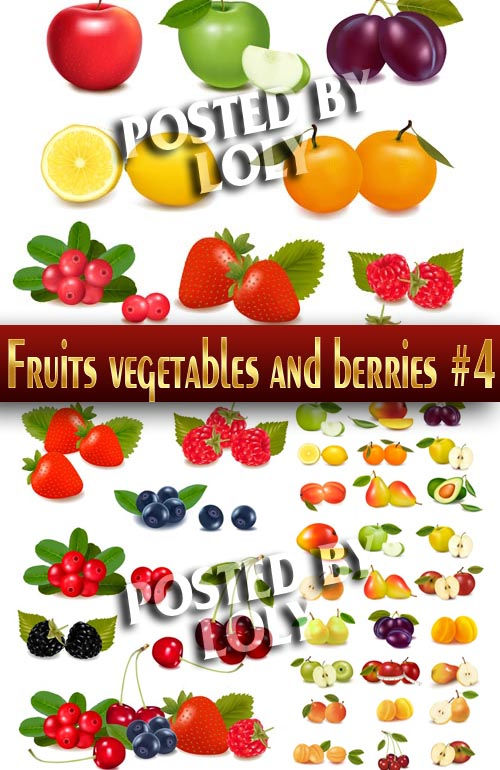 Фрукты, овощи и ягоды #4 - Векторный клипарт