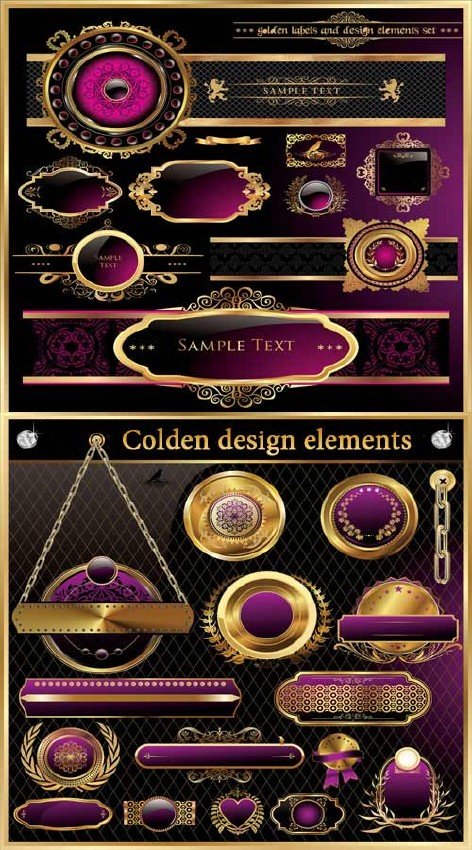 Клипарт - Golden design elements
