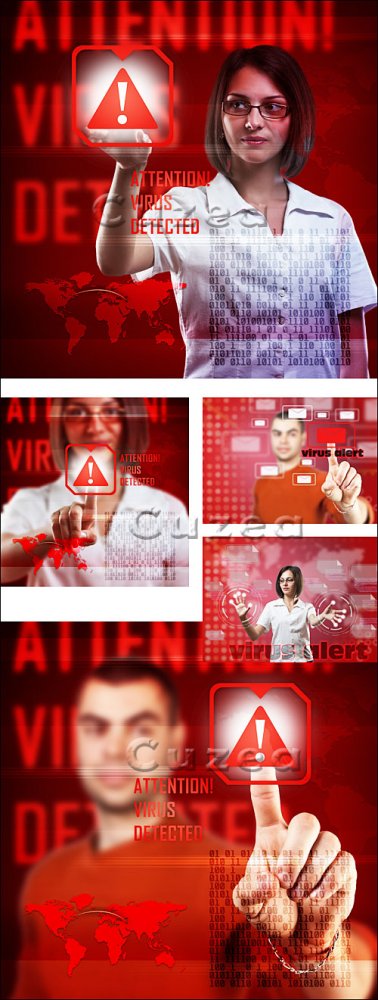 Вирусная атака/ Virus alert concept - Stock photo