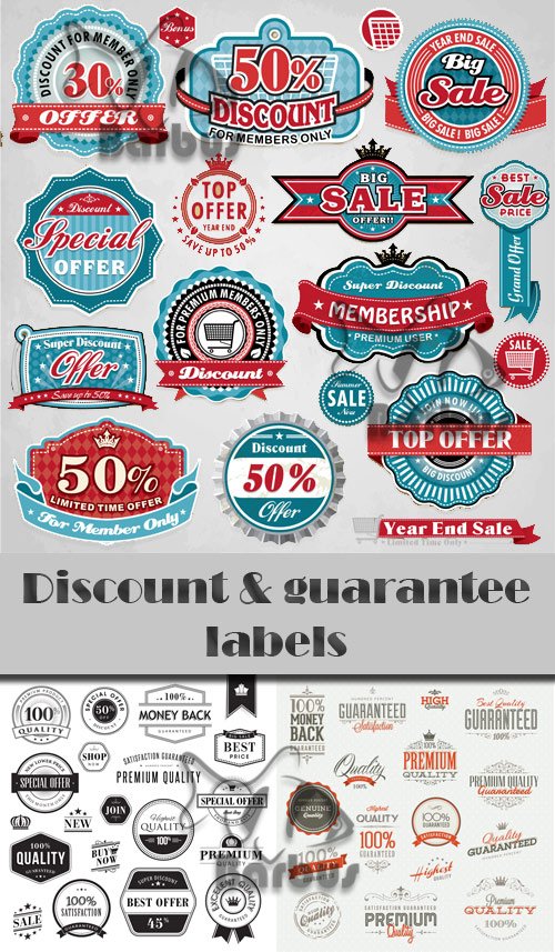 Discount and guarantee labels / Скидочные и гарантийные лэйблы