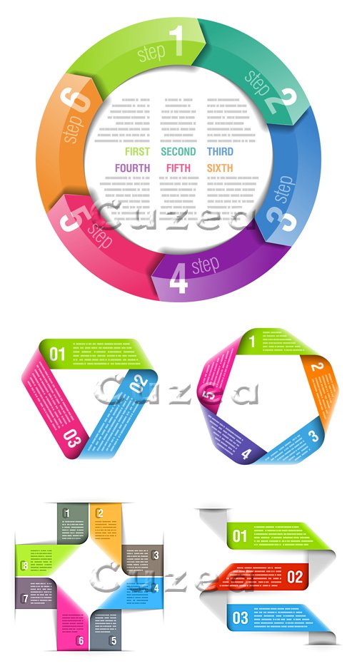 Элементы инфографики с нумерацией, часть 21/ Infographics design template, part 21