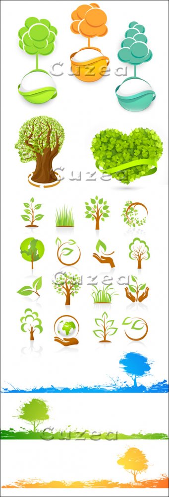 Иконки природы в векторе/ Set of nature icons in vector