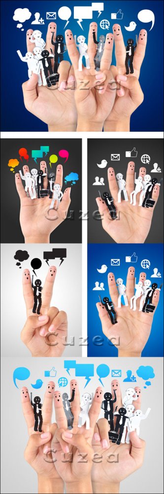 Символика социальной сети/ Smile fingers for symbol of social network - Stock photo
