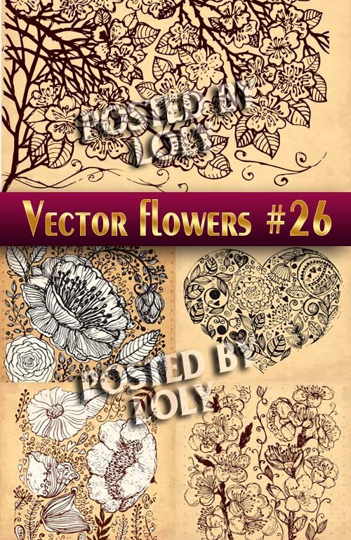 Цветы в векторе #26 - Векторный клипарт