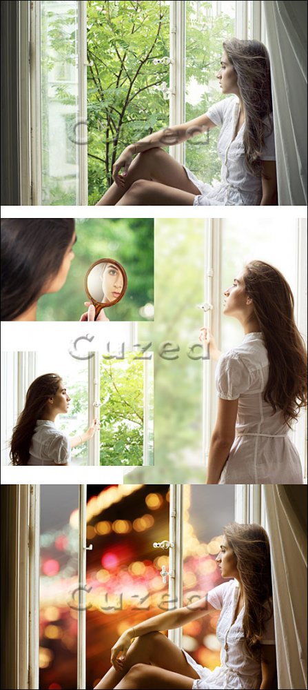Девушка и окно/ Woman and window - Stock photo