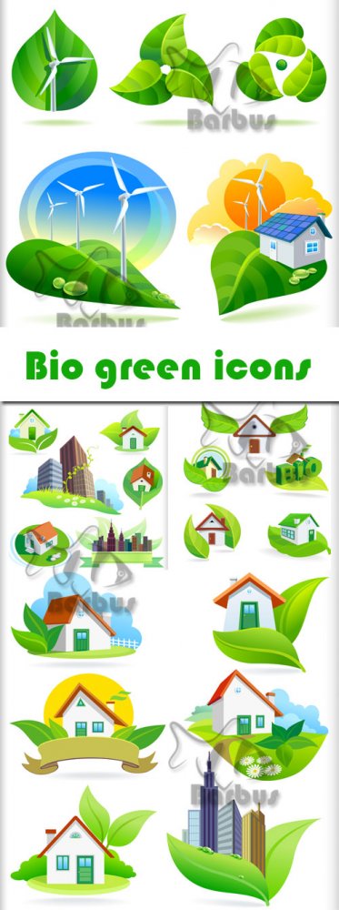 Bio green icons / Зеленые экологические иконки - Vector stock