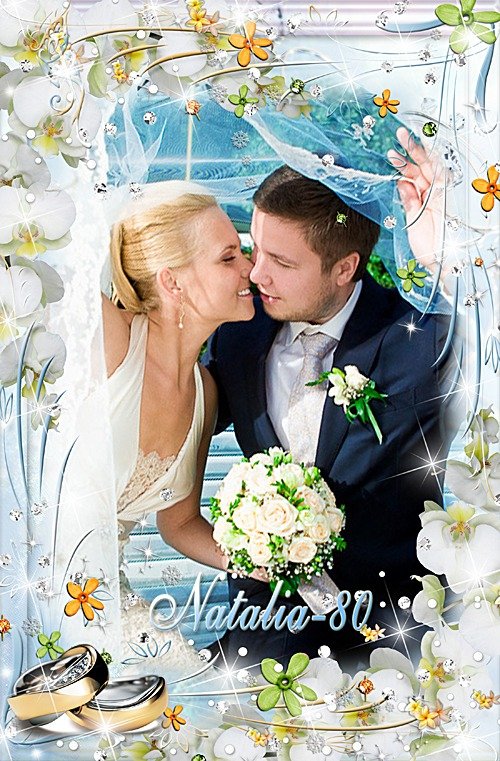 Праздничная рамочка для оформления свадебных фото "Прекрасные мгновения"
