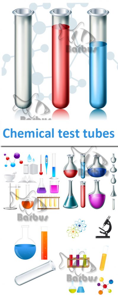 Chemical test tubes / Химические колбы - vector stock
