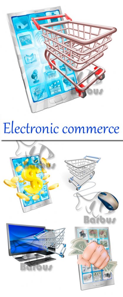 Electronic commerce / Электронная комерция - Vector stock