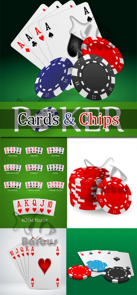 Pocer cards and chips / Покер - карты и фишки - Vector stock