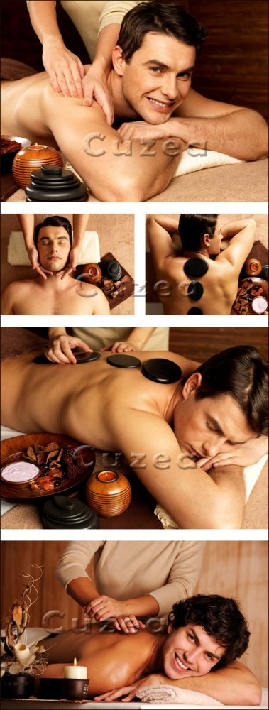 Спа процедуры и массаж мужчине/ Spa massage for man - Stock photo