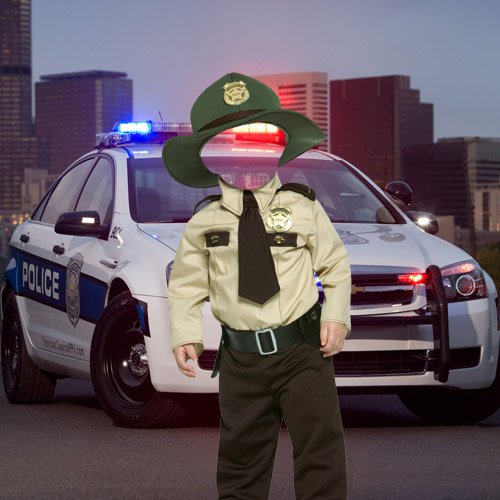  Шаблон для фотошопа - Маленький юный полицейский 