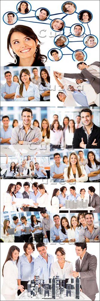 Сплоченная команда для бизнеса, часть 2/ Business man and woman in the office, part 2 - Stock photo