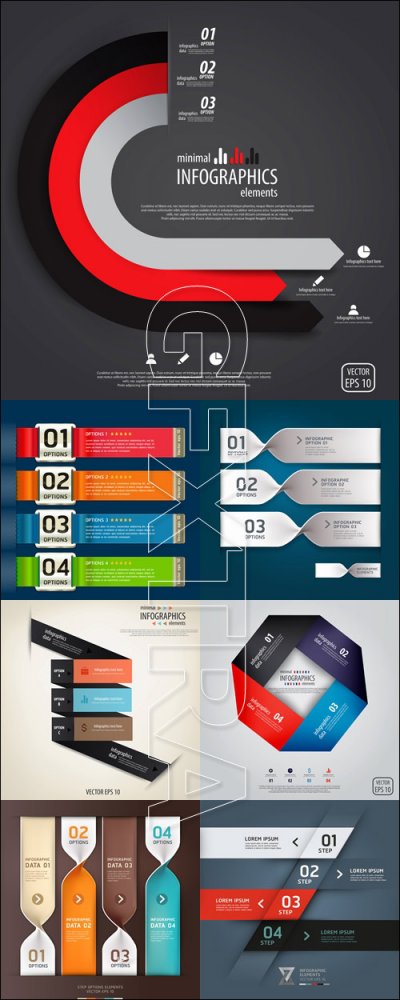 Элементы инфографики, часть 35/ Infographics design template with numeration, part 35 - vector stock