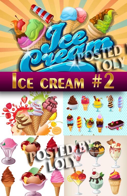Мороженое #2 - Векторный клипарт