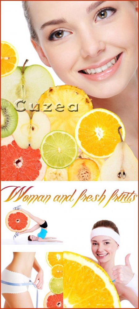 Девушка с фруктами/ Woman and fruits - Stock photo