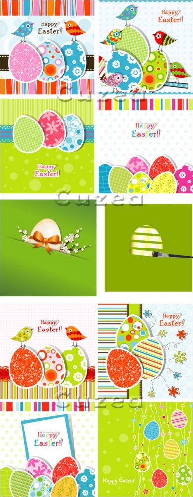 Пасхальные цветные фоны/ Easter color background in vector