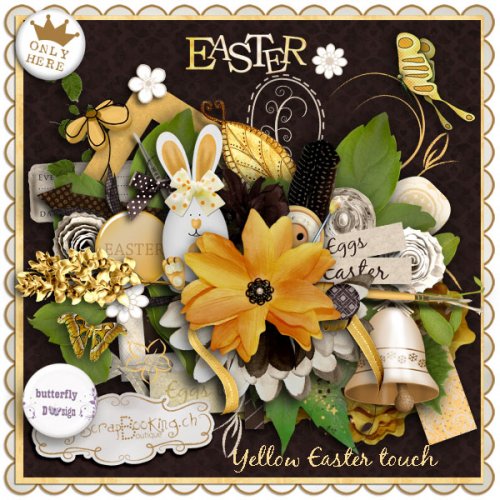Скрап-набор Yellow Easter touch