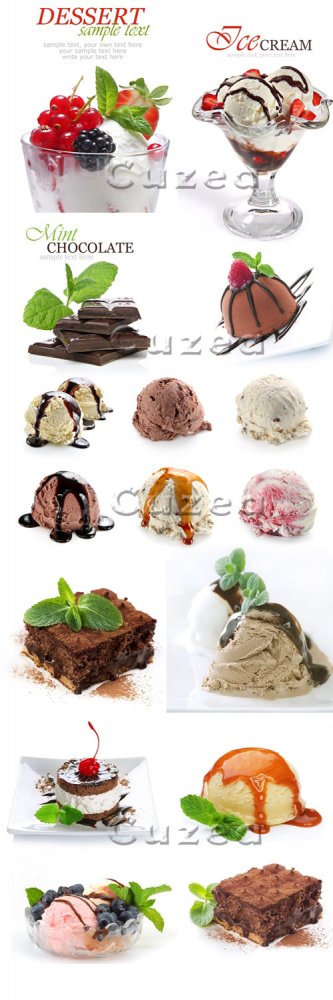 Мороженное и сладние десерты/ Ice-cream and desserts - Stock photo