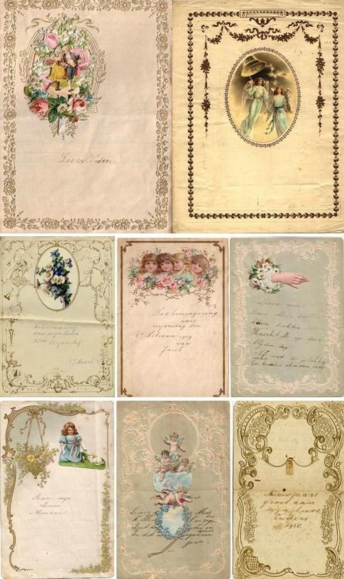 Винтажные фоны в виде викторианских открыток