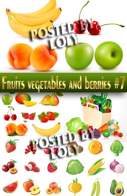 Фрукты, овощи и ягоды #7 - Векторный клипарт