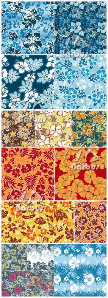 Seamless flower textures / Бесшовные цветочные текстуры - Гибискус