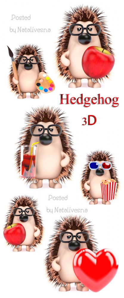 3D Забавный Ёжик/ 3 D Hedgehog - Stock photo