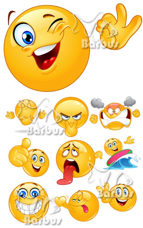 Emoticon showing / Веселые колобки - смайлики