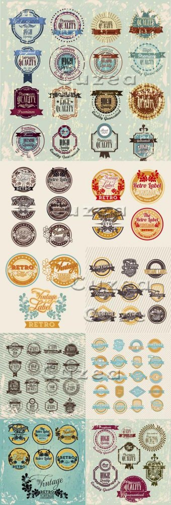 Винтажные стикера 10/ Vintage labels 10 - vector stock