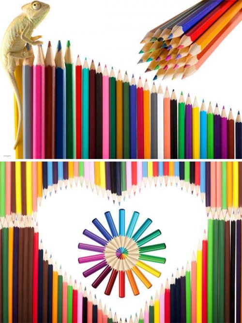 Фотосток: канцелярские принадлежности - цветные карандаши