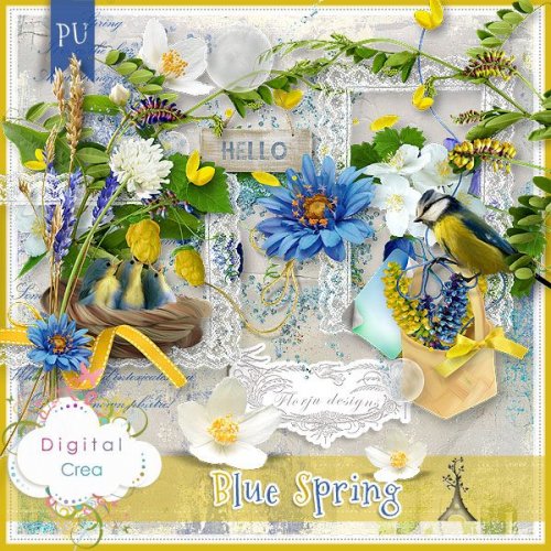 Скрап-наборы  Blue Spring & Un peu d'amour 