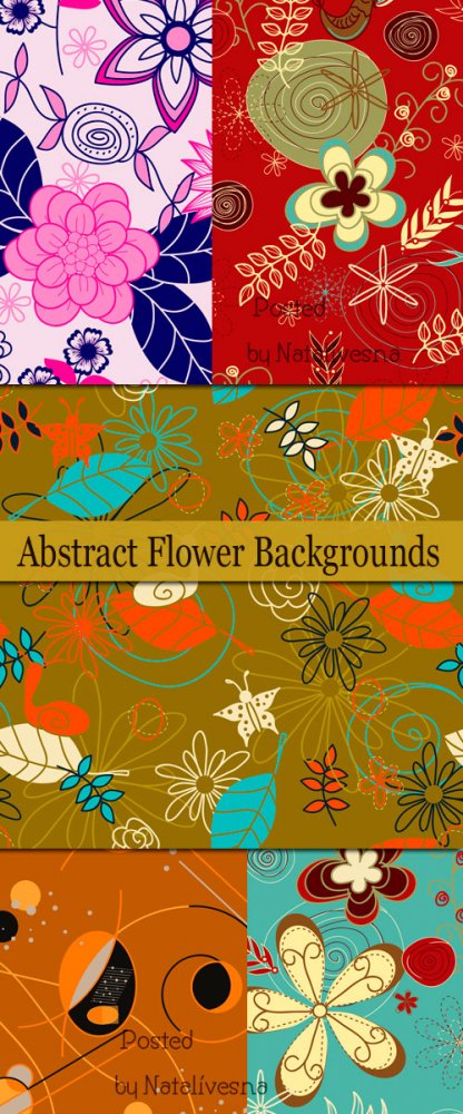 Абстрактные цветочные фоны в Векторе / Vector - Abstract flower backgrounds