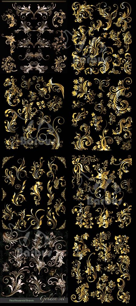 Gold flower patterns / Золотые цветочные узоры