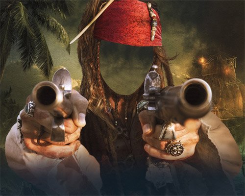 Шаблон для фото - Чистокровный пират с оружием
