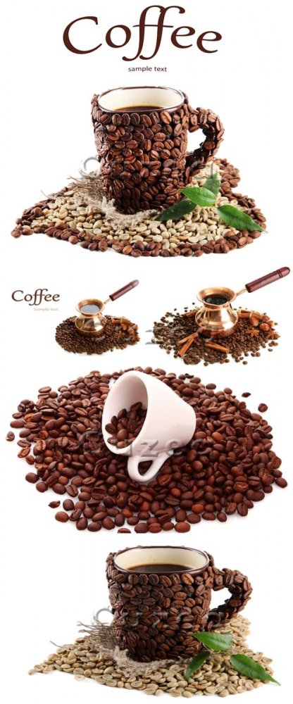 Фоны с кофейными зёрнами и чашкой/ Cofee  backgrounds - Stock photo