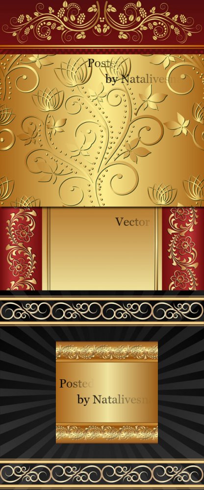Красно - золотые фоны в Векторе / Vector - Red - gold backgrounds
