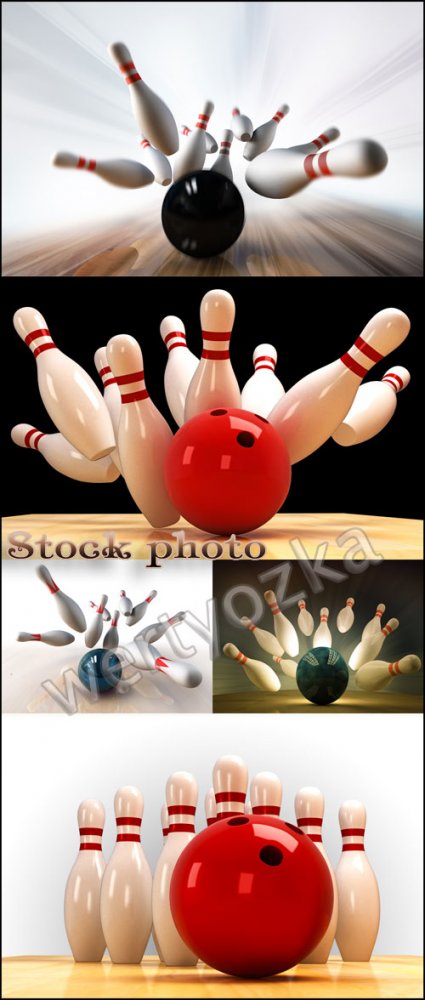 Боулинг / Bowling, sports game - Raster clipart