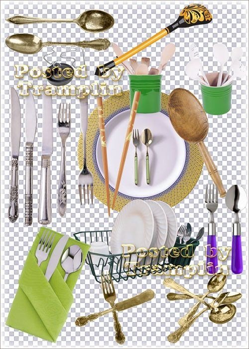 Кухонные приборы – Вилки, ложки, подставки, тарелки и половники