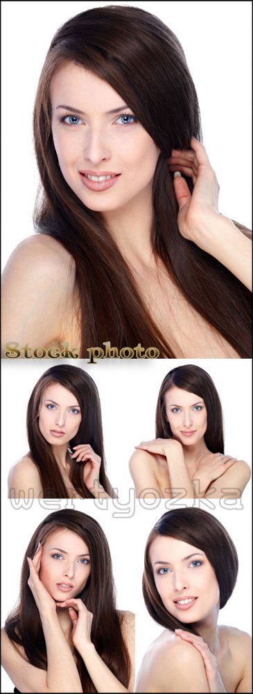 Девушка с темными длинными волосами / Beautiful girl with long hair