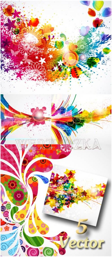 Яркие фоны с абстракцией и цветами / Backgrounds with abstraction and flowers