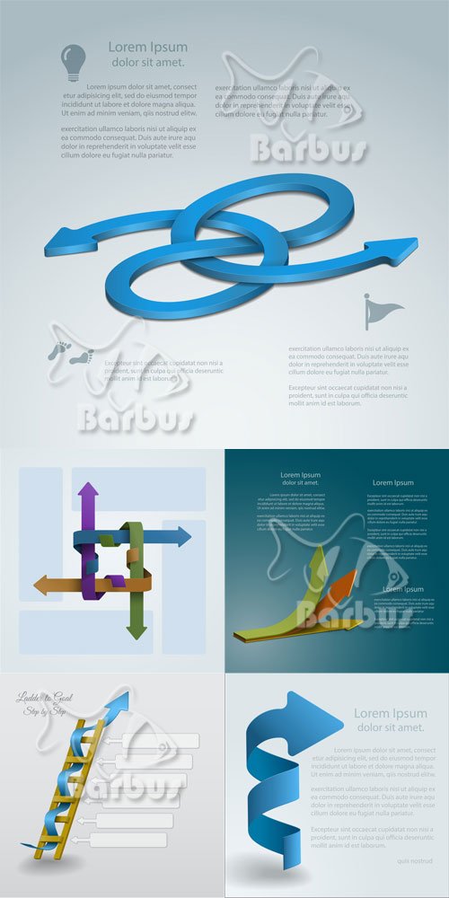 Infographic illustration with stacked arrows / Инфографика с оригинальными стрелками