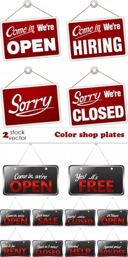 Vectors – Color shop plates